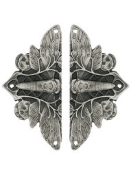 Cicada Hinge Plates - 1 1/4 inch x 2 5/8 inch in Antique Pewter.